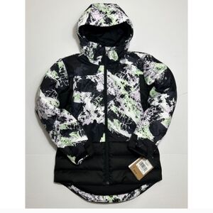 The North Face Girls Pallie Down Jacket Lavender Fog Mountaintop Print Sz XL